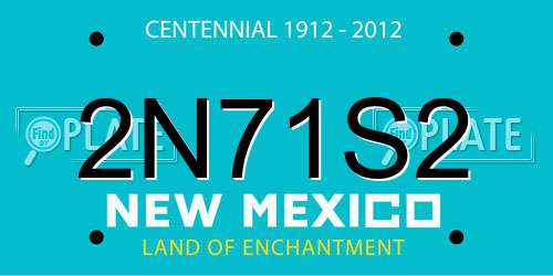 2N71S2 New Mexico License Plate