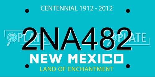 2NA482 New Mexico License Plate