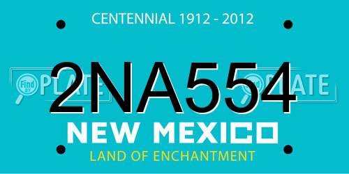 2NA554 New Mexico License Plate