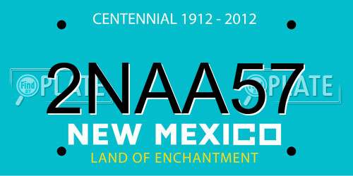 2NAA57 New Mexico License Plate