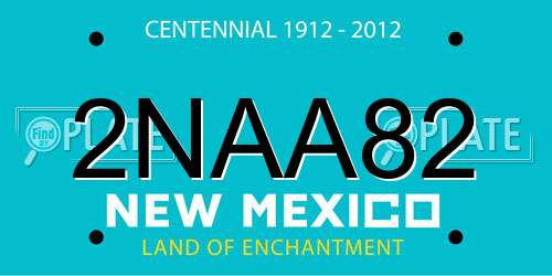 2NAA82 New Mexico License Plate