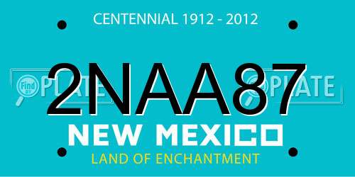 2NAA87 New Mexico License Plate