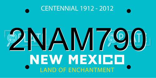 2NAM790 New Mexico License Plate