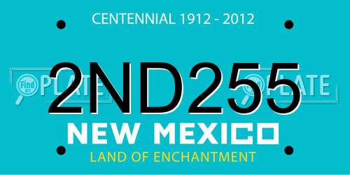 2ND255 New Mexico License Plate