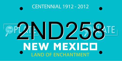 2ND258 New Mexico License Plate