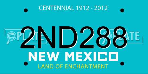 2ND288 New Mexico License Plate