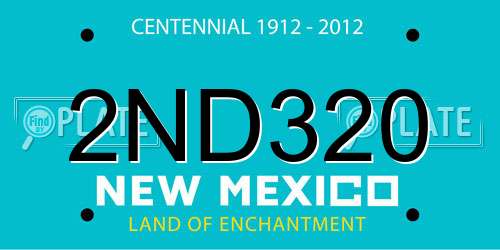 2ND320 New Mexico License Plate