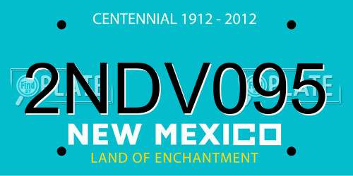 2NDV095 New Mexico License Plate