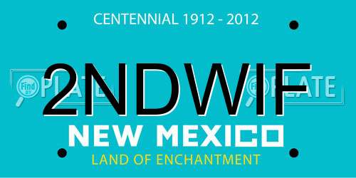 2NDWIF New Mexico License Plate