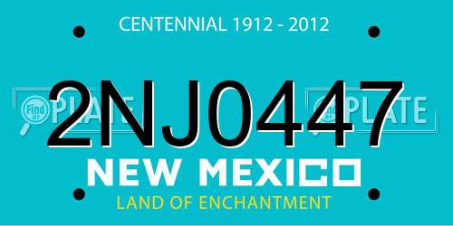 2NJ0447 New Mexico License Plate