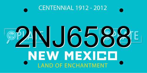 2NJ6588 New Mexico License Plate