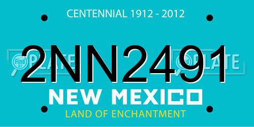 2NN2491 New Mexico License Plate