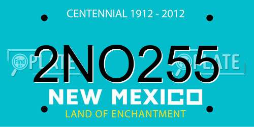 2NO255 New Mexico License Plate