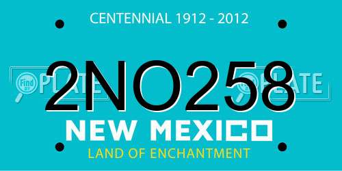 2NO258 New Mexico License Plate