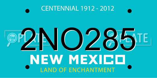 2NO285 New Mexico License Plate