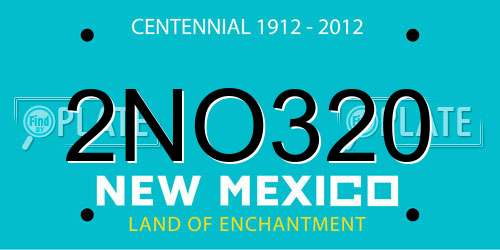 2NO320 New Mexico License Plate