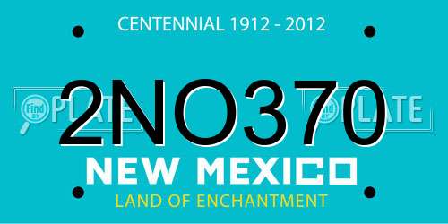 2NO370 New Mexico License Plate