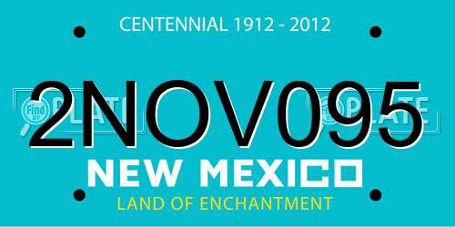 2NOV095 New Mexico License Plate