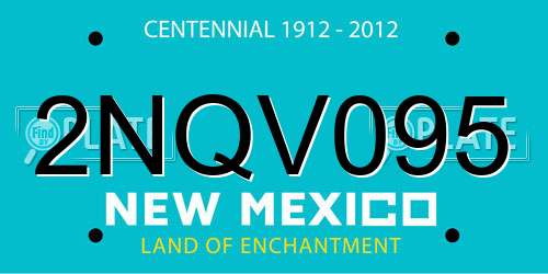 2NQV095 New Mexico License Plate
