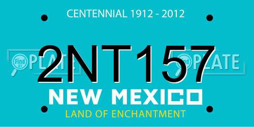2NT157 New Mexico License Plate