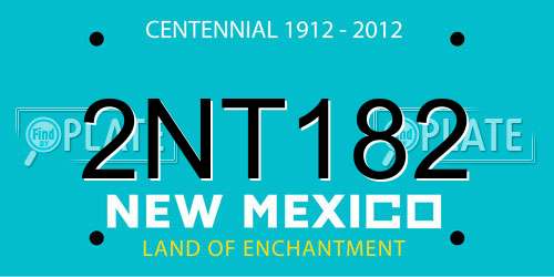 2NT182 New Mexico License Plate
