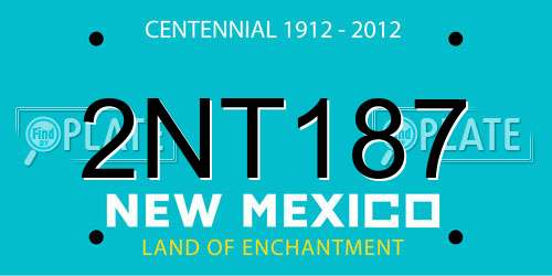 2NT187 New Mexico License Plate