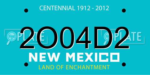 2O04D2 New Mexico License Plate
