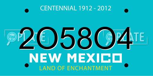 2O58O4 New Mexico License Plate