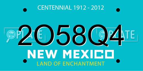 2O58Q4 New Mexico License Plate