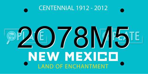 2O78M5 New Mexico License Plate