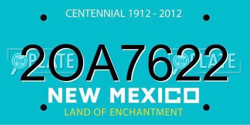 2OA7622 New Mexico License Plate
