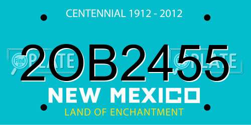 2OB2455 New Mexico License Plate