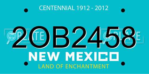 2OB2458 New Mexico License Plate