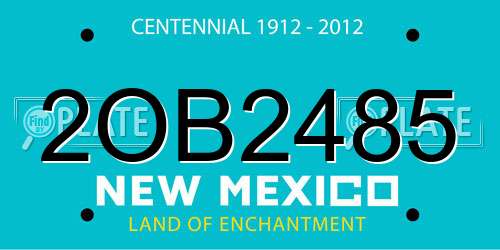 2OB2485 New Mexico License Plate