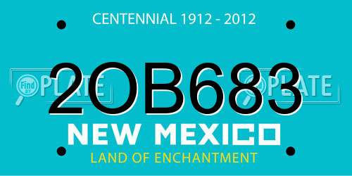 2OB683 New Mexico License Plate