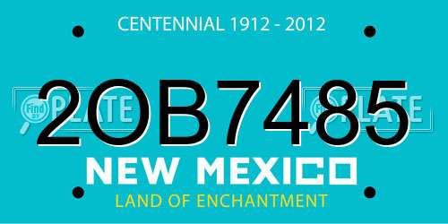 2OB7485 New Mexico License Plate