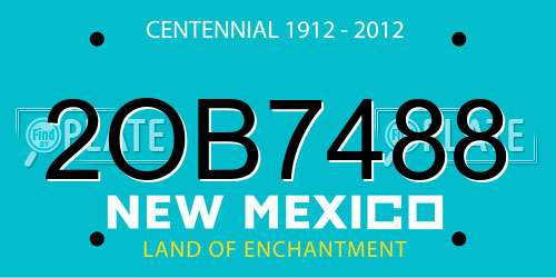 2OB7488 New Mexico License Plate