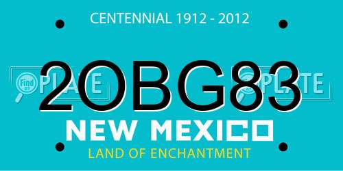 2OBG83 New Mexico License Plate