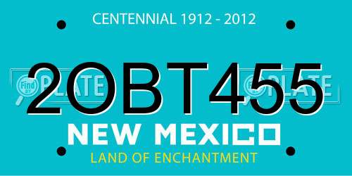 2OBT455 New Mexico License Plate