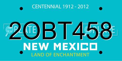 2OBT458 New Mexico License Plate
