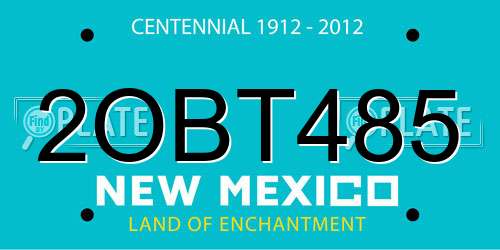 2OBT485 New Mexico License Plate