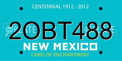 2OBT488 New Mexico License Plate