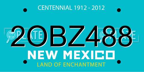 2OBZ488 New Mexico License Plate