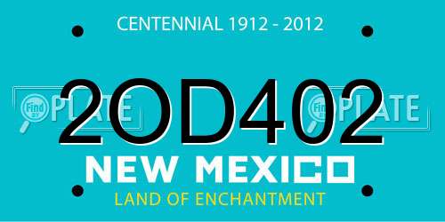 2OD402 New Mexico License Plate
