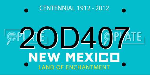 2OD407 New Mexico License Plate