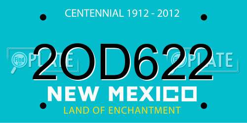2OD622 New Mexico License Plate