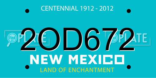2OD672 New Mexico License Plate