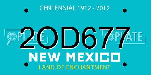 2OD677 New Mexico License Plate