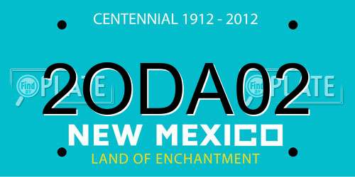 2ODA02 New Mexico License Plate