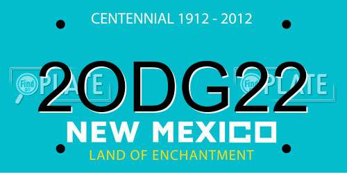 2ODG22 New Mexico License Plate